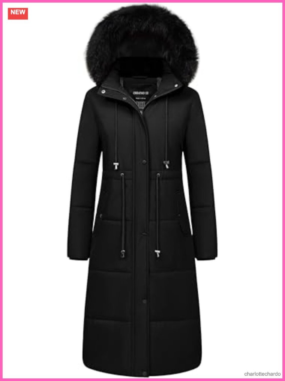 Long Waterproof Puffer Jacket Quilted Bubble Parka with Hood